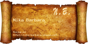 Nika Barbara névjegykártya